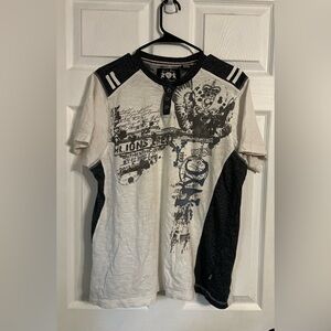 lions crest english laundry Henley Tshirt Short Sleeve Size Large